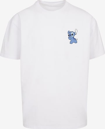 T-Shirt 'Disney Lilo And Stitch Stitch Backside Breast' F4NT4STIC en blanc : devant