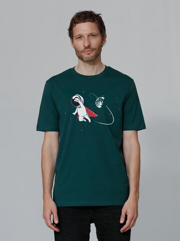 Maglietta ' Superastronaut ' di Watapparel in verde: frontale