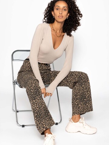 SASSYCLASSY Shirt Bodysuit in Beige