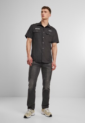 Brandit Regular fit Button Up Shirt 'Luis' in Black