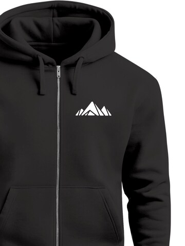 Neverless Sweatjacke 'Berg Polygon'‌‌‌‌‌‌‌‌ in Schwarz