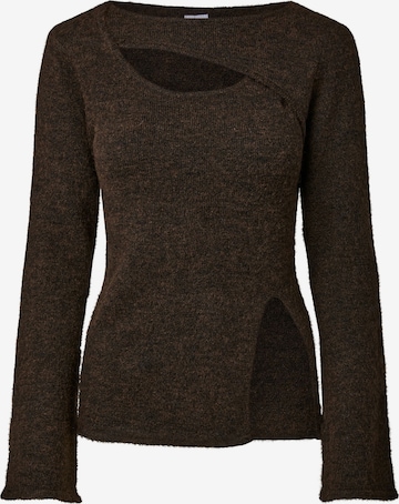 PIECES Pullover 'VALLIE' i brun: forside