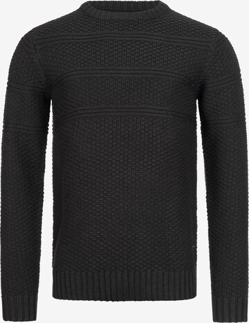 INDICODE JEANS Sweater 'Mirek' in Black: front