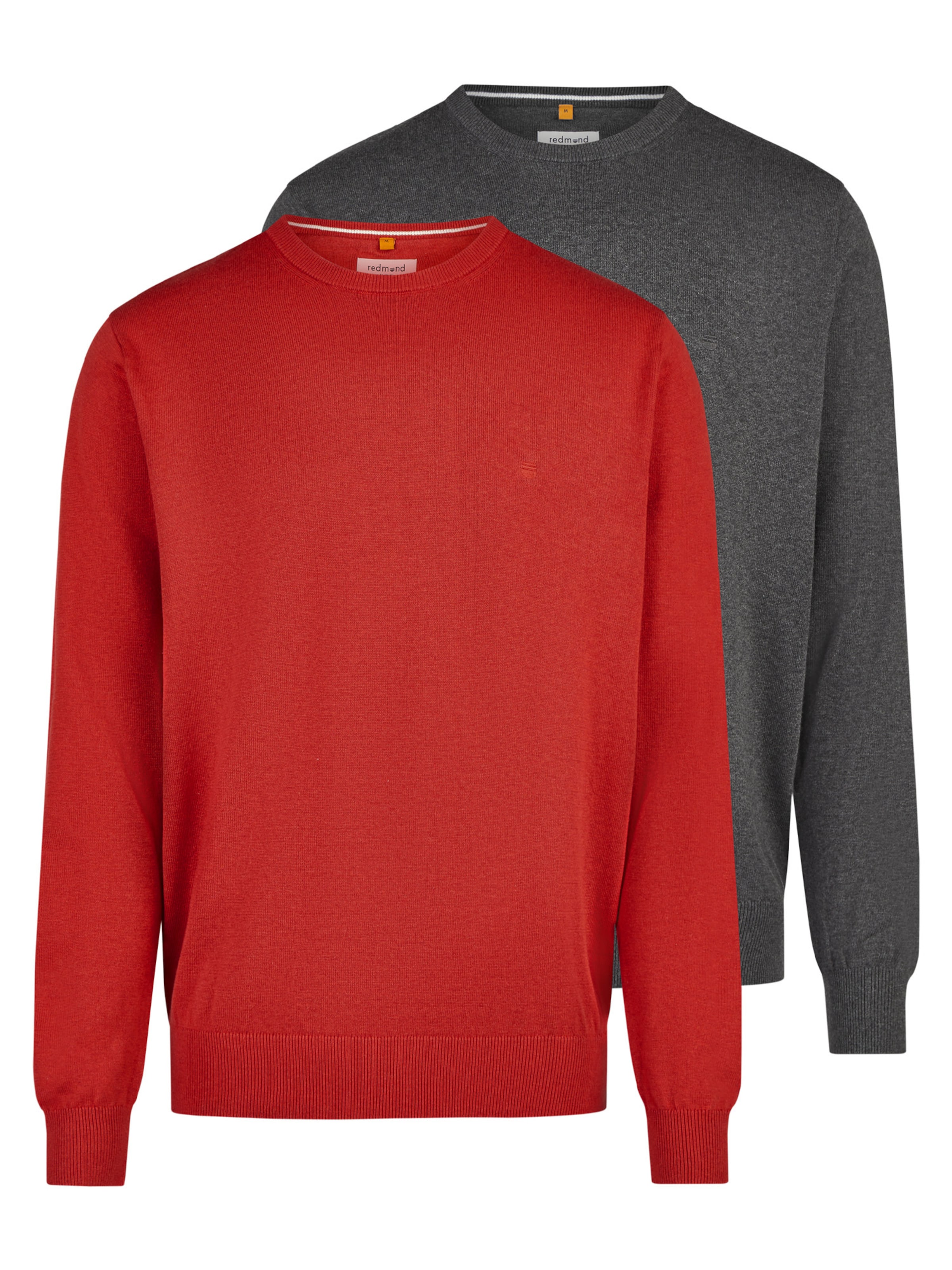 redmond Pullover 'Basic'‌‌ in Rot: Vorderseite