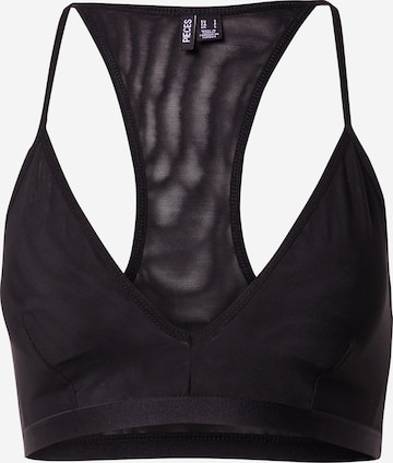 PIECES Triangle Bra in Black: front