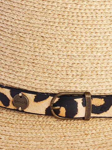 Amichi - Sombrero 'Sombrero para mujer Poise de rafia natural con detalle de piel sintética' en beige
