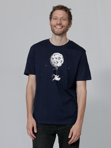 Watapparel Shirt 'Funny Spaceman' in Blue: front