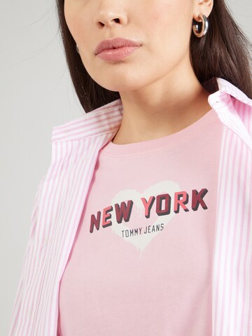 Tommy Jeans Μπλουζάκι σε ροζ