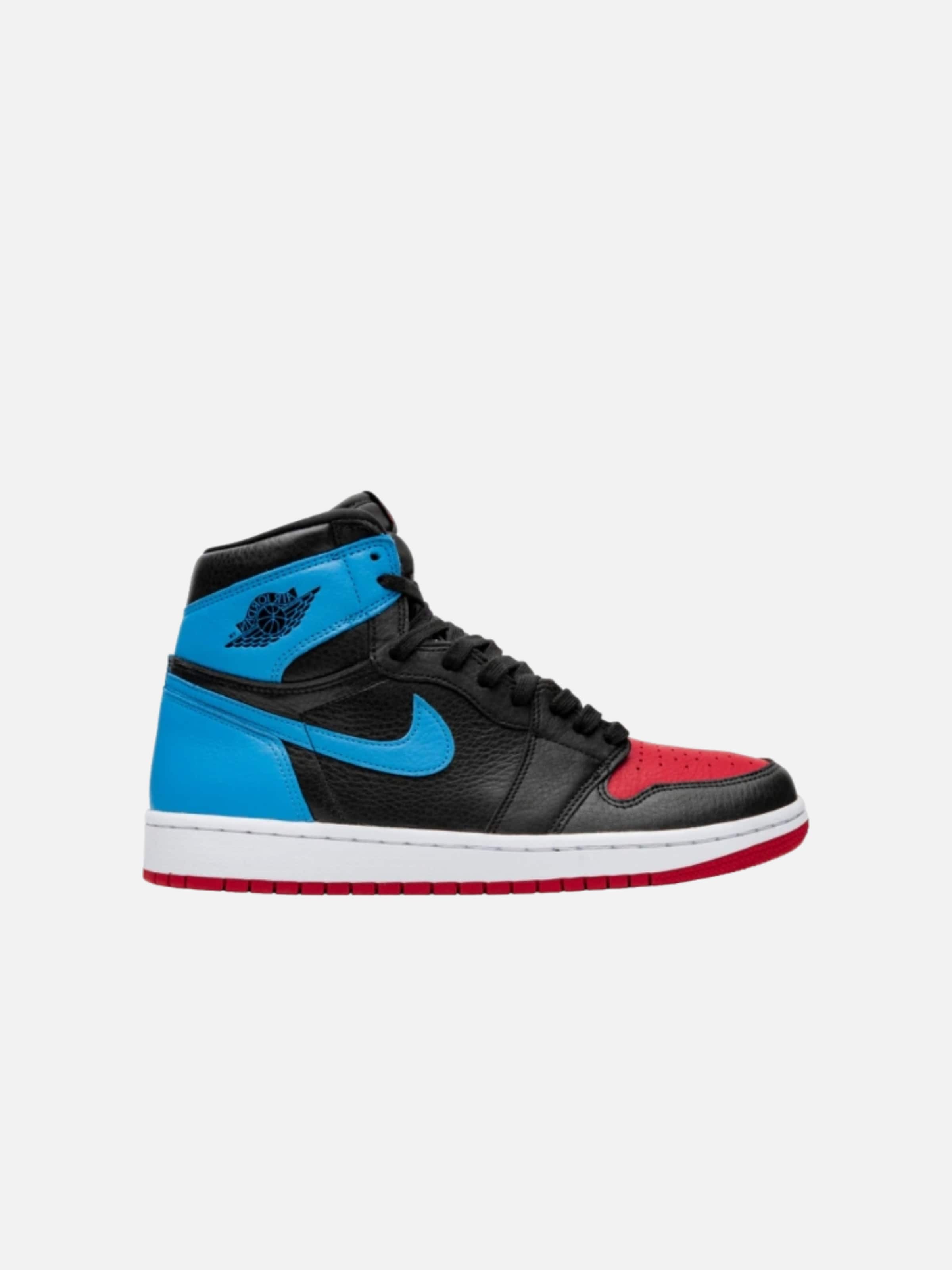 Baskets hautes 'Air 1 High OG UNC To Chicago' Jordan en bleu : devant