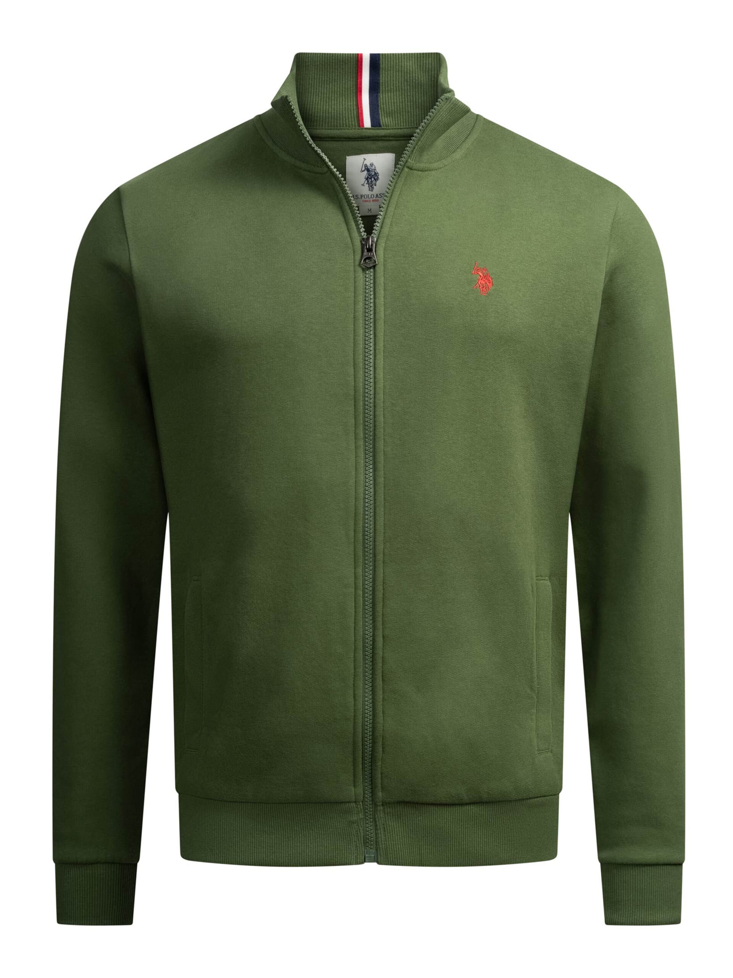 U.S. POLO ASSN. Sweatvest in Groen: voorkant
