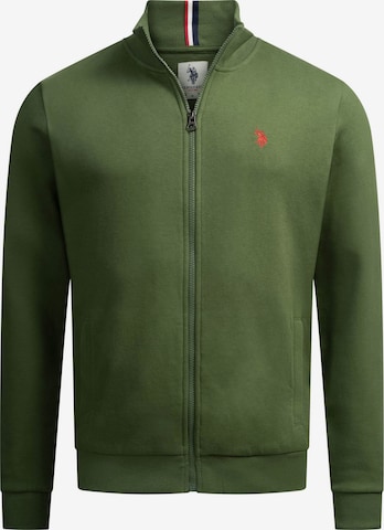 U.S. POLO ASSN. Sweatvest in Groen: voorkant