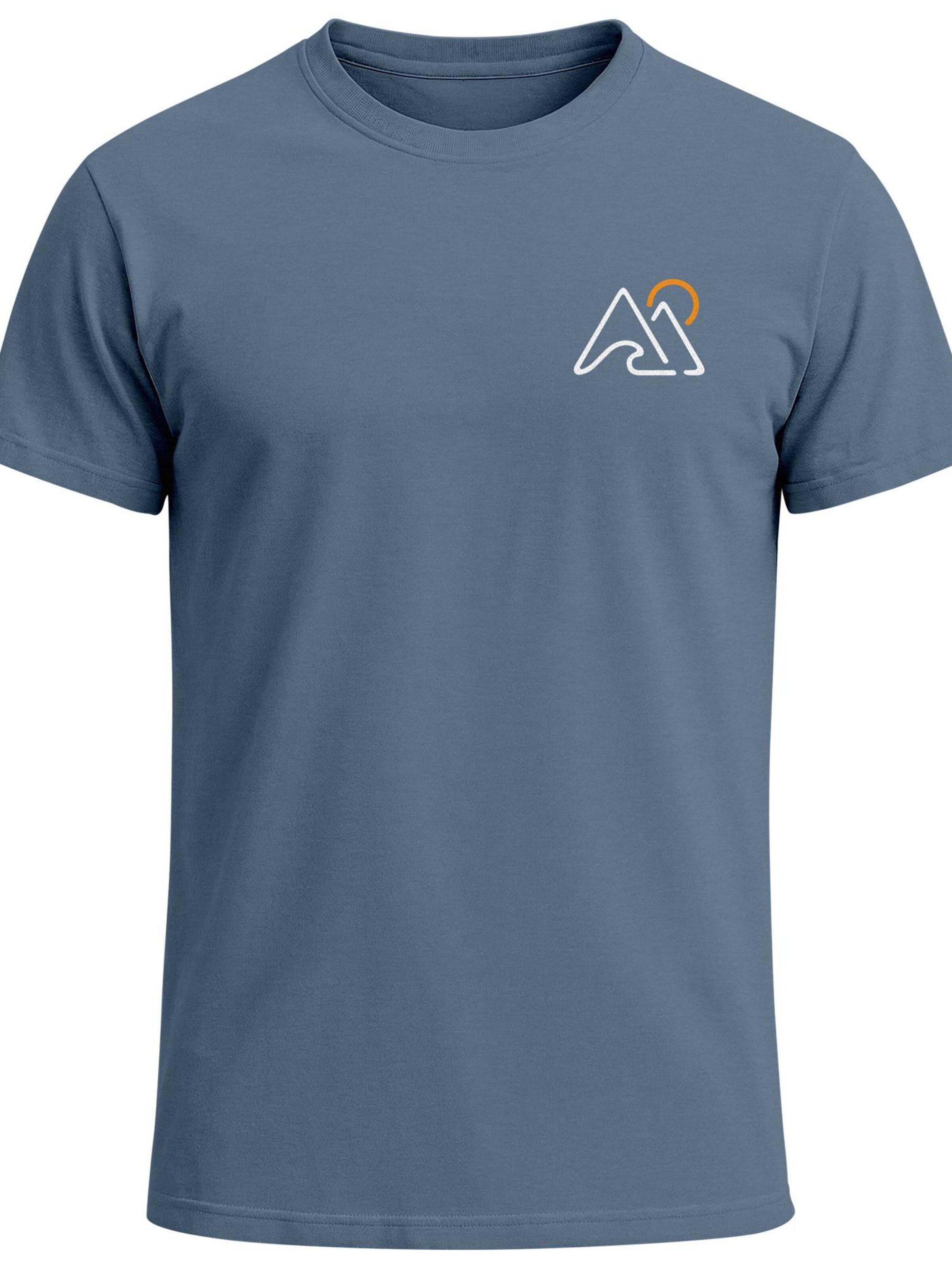 Neverless Shirt 'Mountain Wave' in Blue