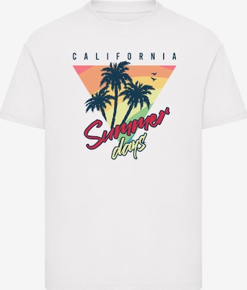 T-Shirt 'California Palmen Retro' F4NT4STIC en blanc : devant