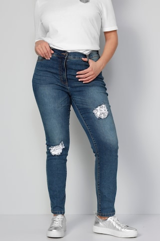 MIAMODA Slimfit Jeans in Blauw: voorkant