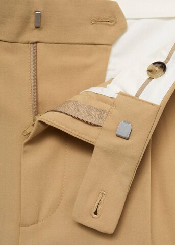 MANGO MAN Loose fit Pleat-Front Pants 'Boston' in Beige