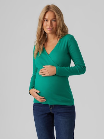 MAMALICIOUS Shirt in Groen: voorkant