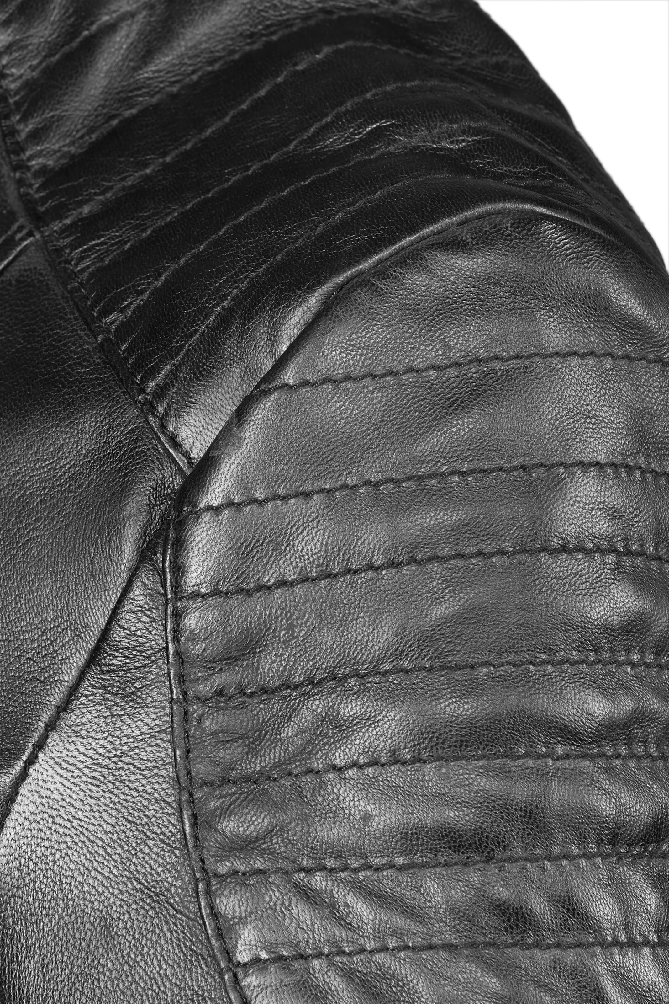 Apple of Eden Lederjacke AOE-101 in Schwarz