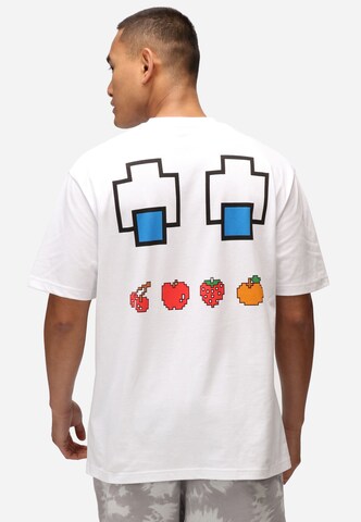 Recovered T-Shirt 'Pac Man Fruit Eyes' in Weiß