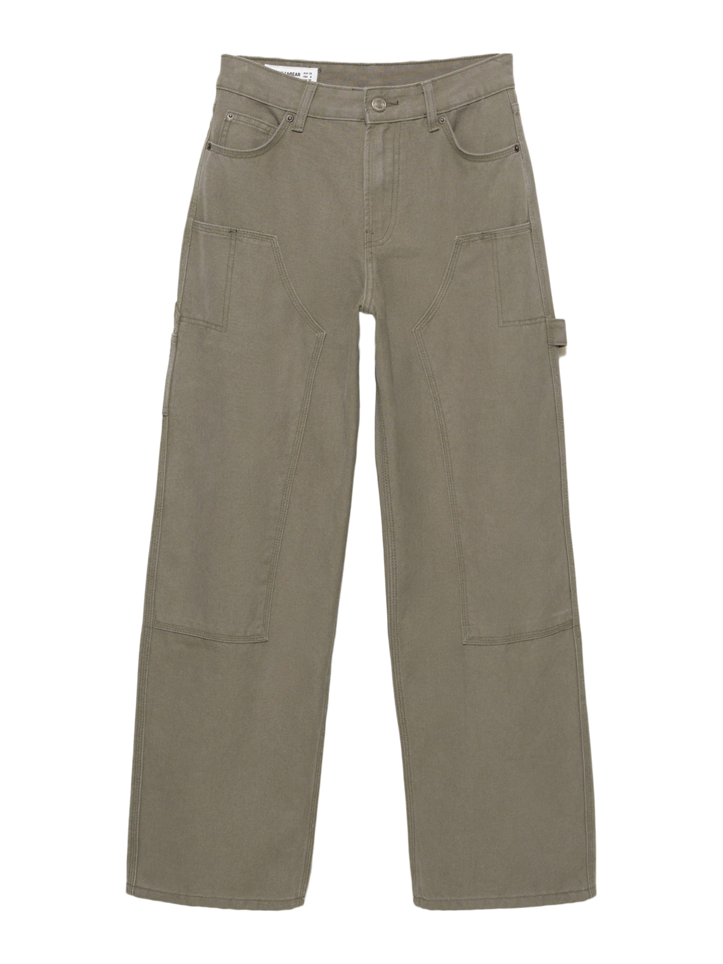 Pull&amp;Bear Широка кройка Дънки в зелено: отпред