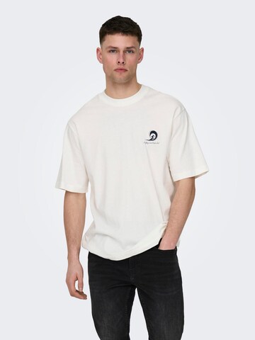 Only & Sons Тениска 'MILO' в бяло: отпред