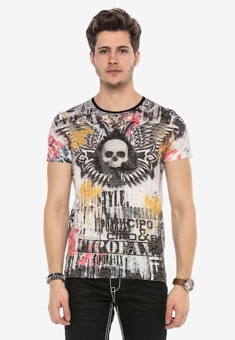 CIPO & BAXX Shirt 'SPADE SKULL' in Gemengde kleuren: voorkant