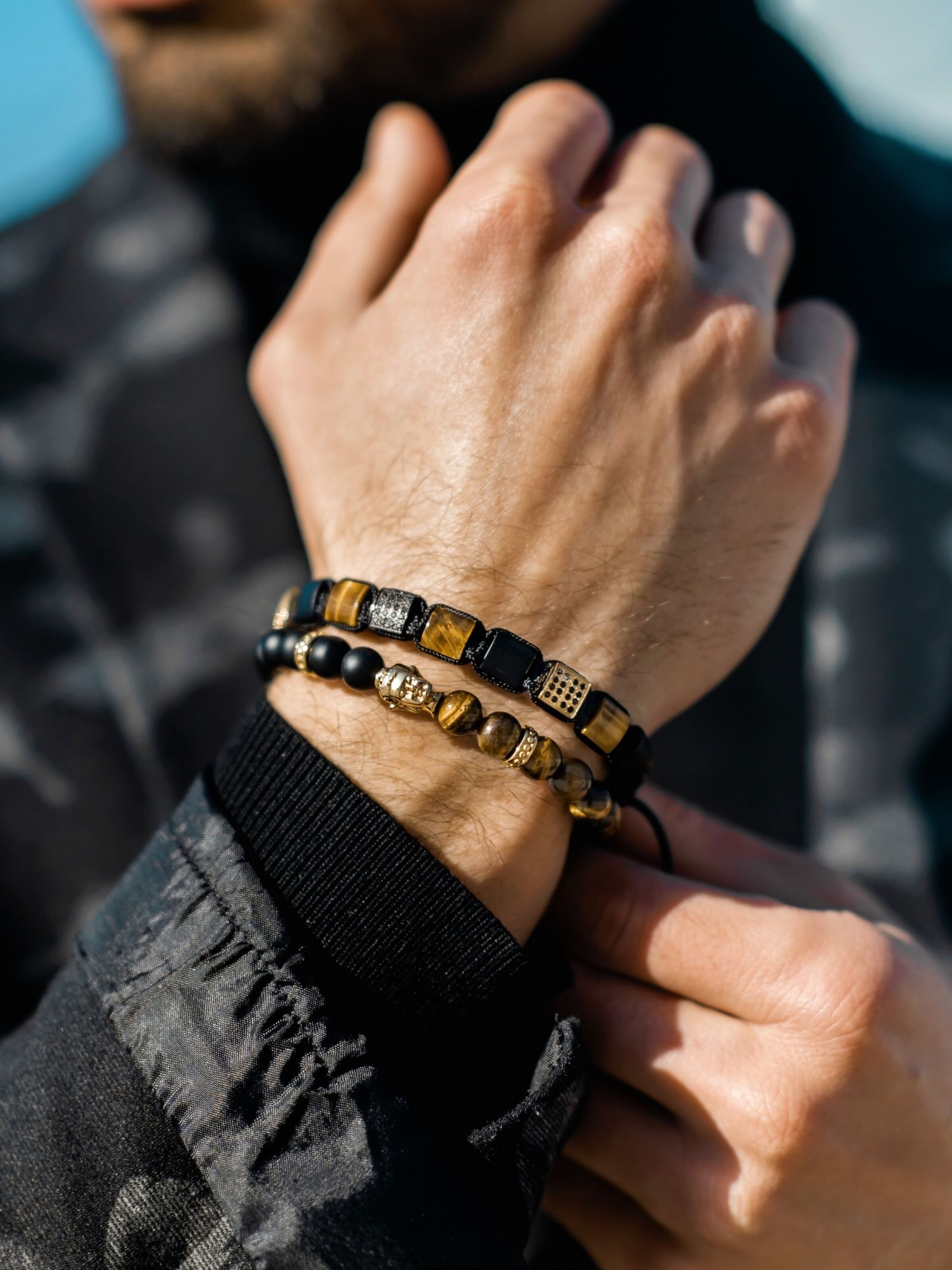 GT Collection Armband 'Flat-Bead' in Bruin