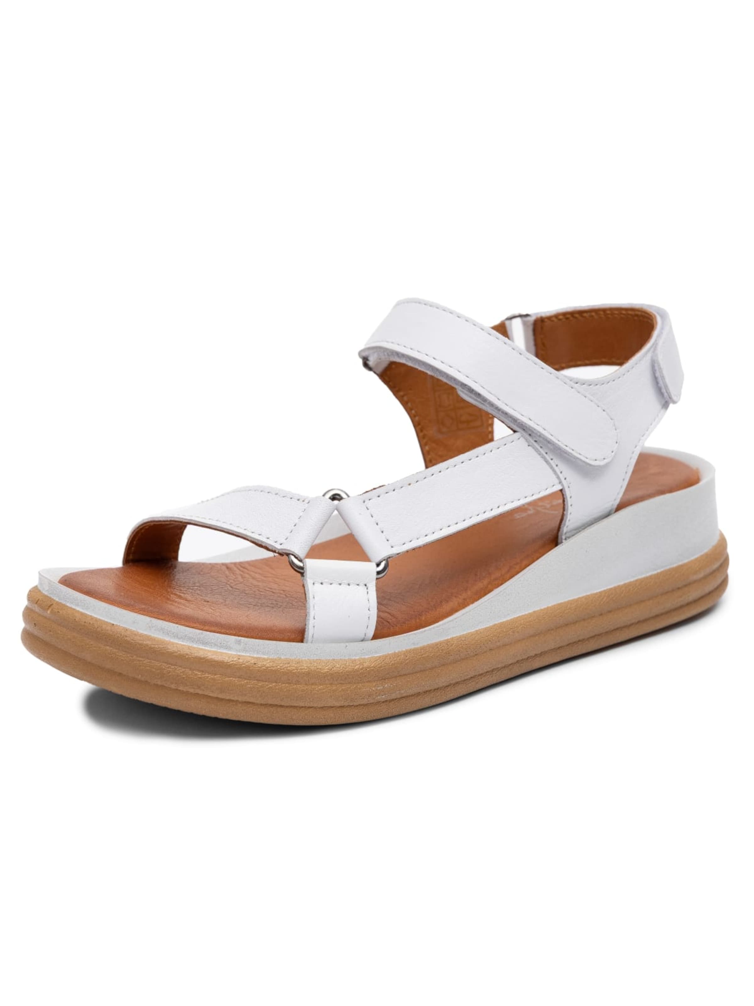 Maciejka Sandalen met riem in Wit: voorkant