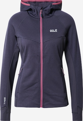 JACK WOLFSKIN Athletic Fleece Jacket in Blue: front