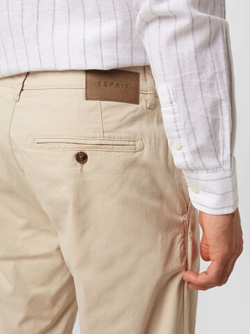 ESPRIT Normální Chino kalhoty – béžová