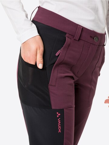 VAUDE Slim fit Outdoor Pants 'Elope' in Purple