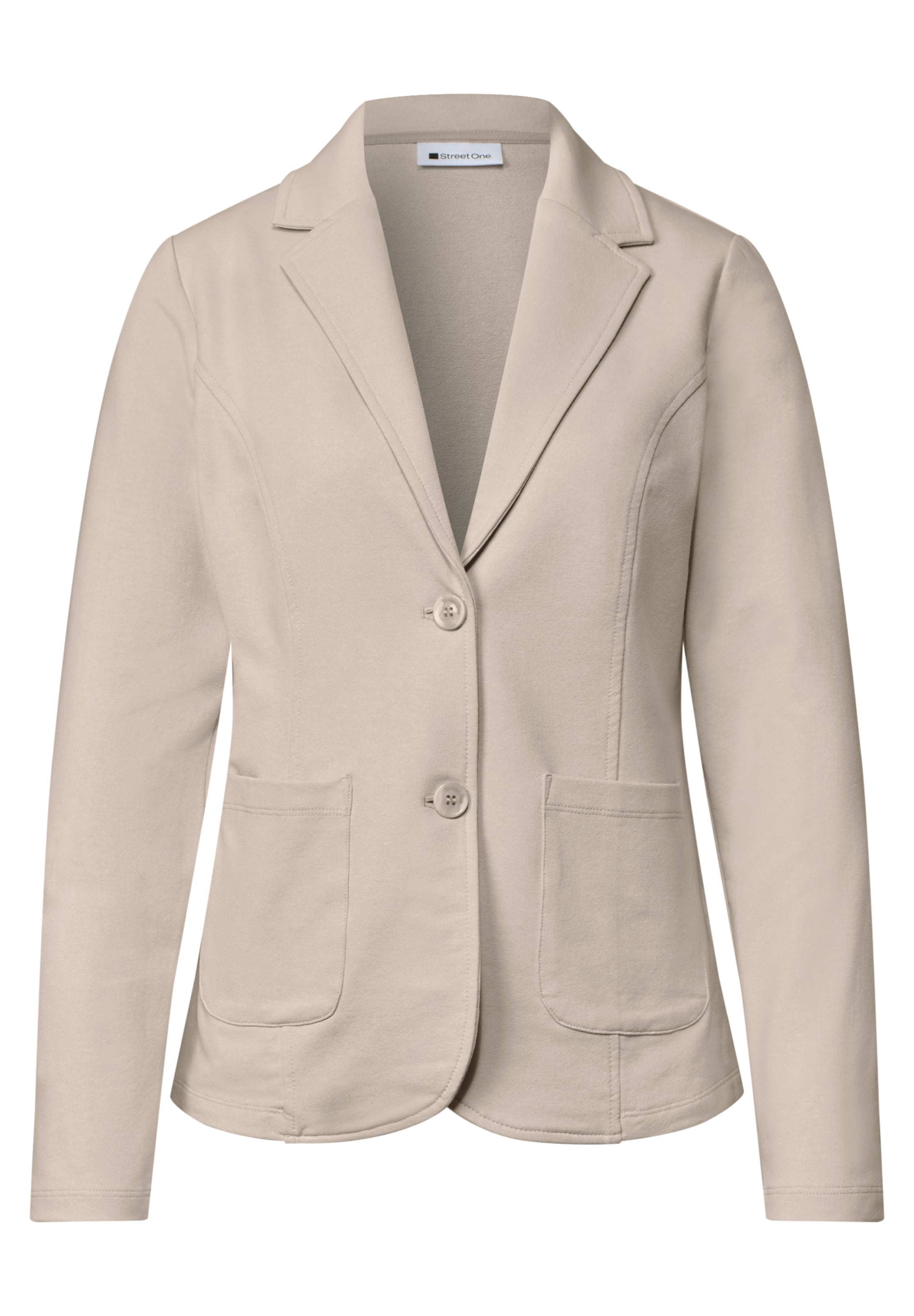 STREET ONE Basic Blazer in Unifarbe in Beige: Vorderseite