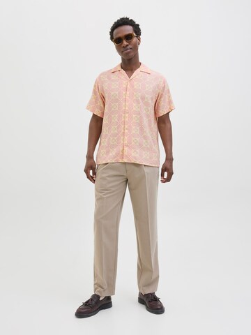JACK & JONES Comfort fit Button Up Shirt 'JORHydra' in Yellow