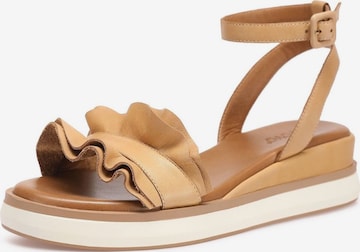 INUOVO Strap Sandals in Brown: front