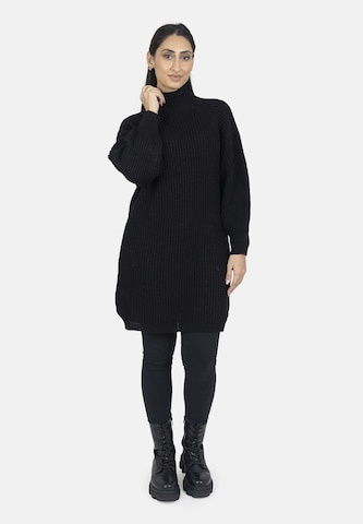 Elara Knit dress in Black: front