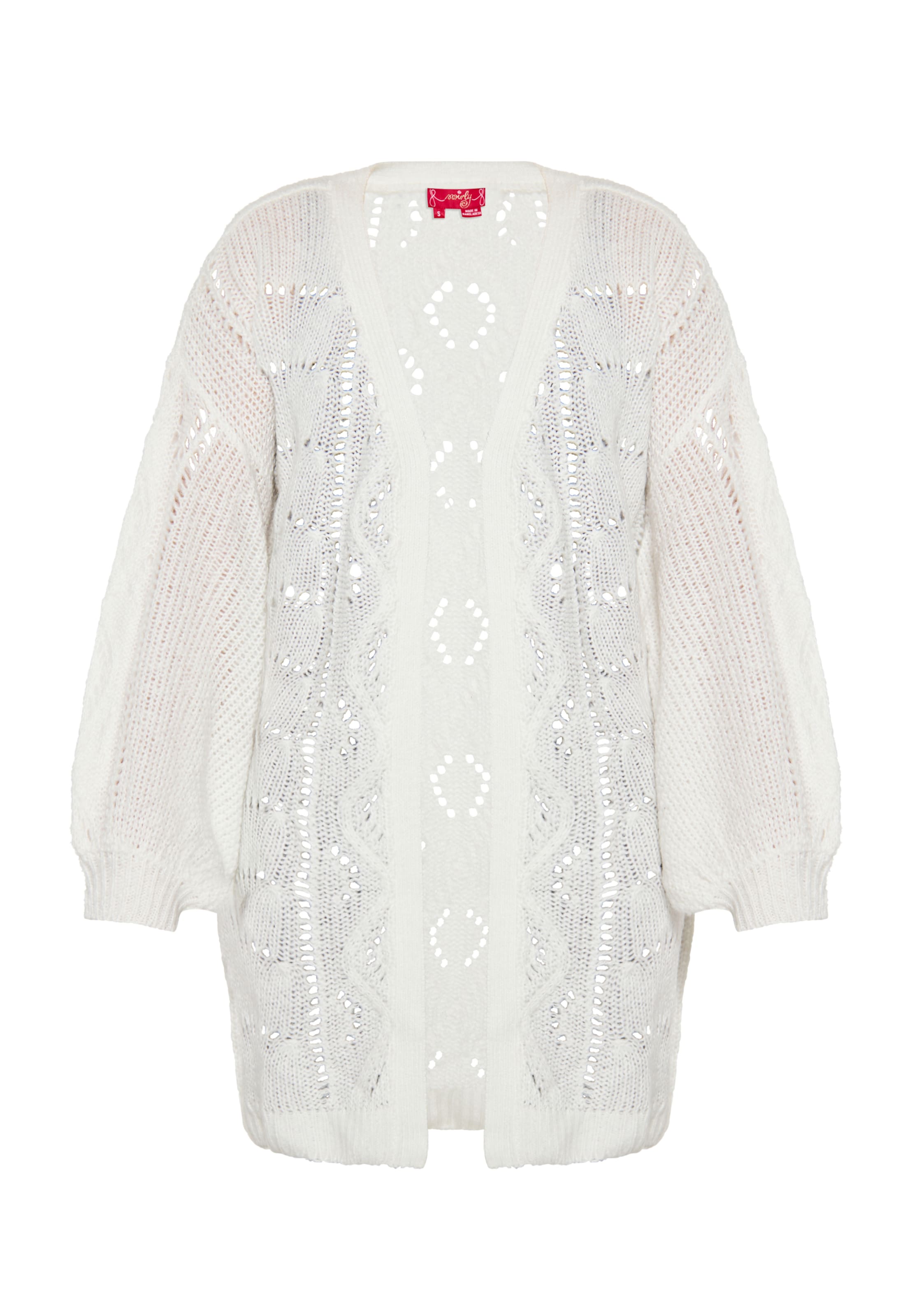 swirly Knit cardigan in White: front