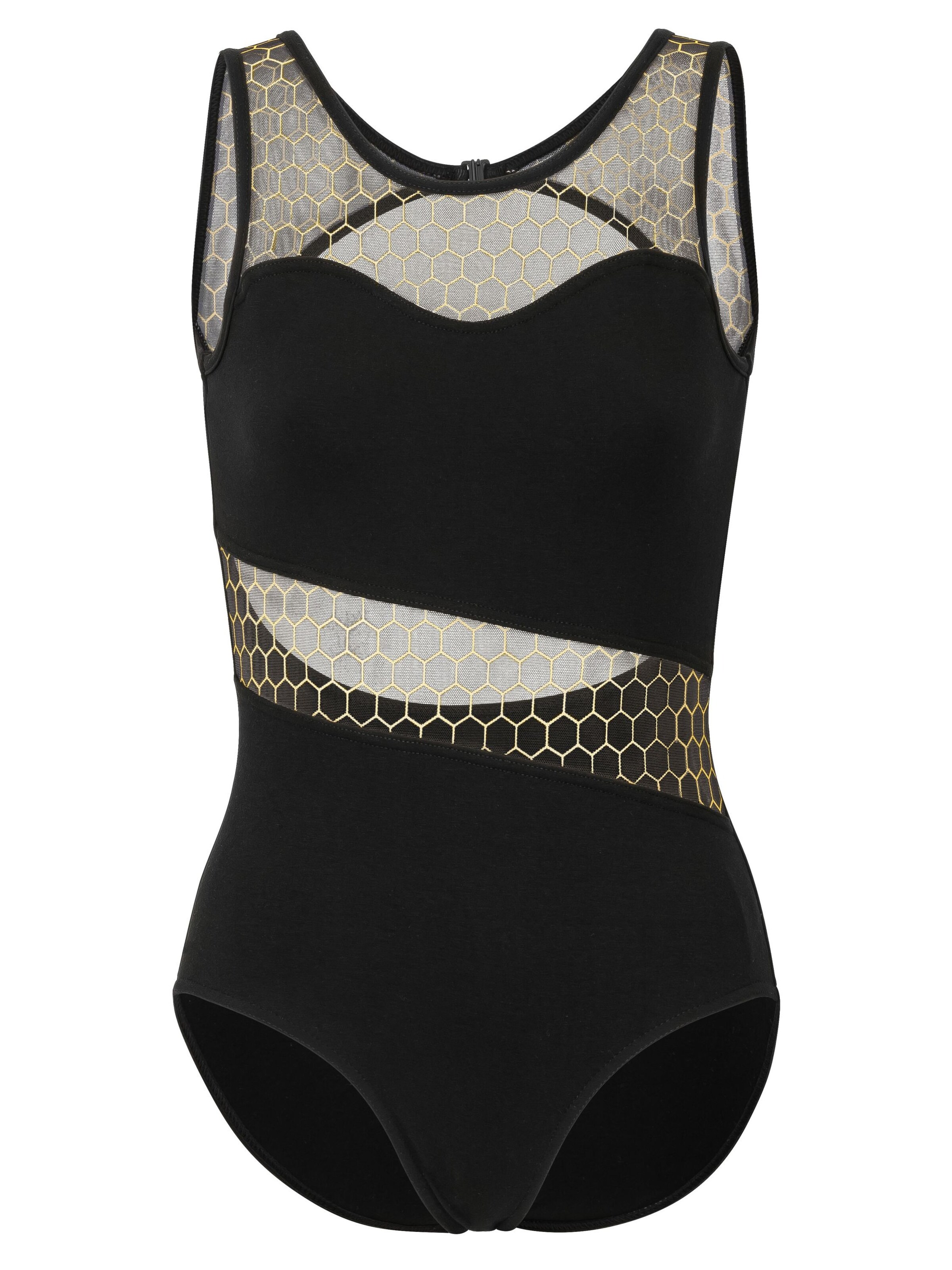 Tanzmuster Athletic Bodysuit 'Bea' in Gold: front