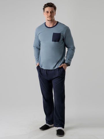 Pigiama lungo 'Pantoneclo Men’s Night Wear Long Set' di PANTONECLO in blu: frontale