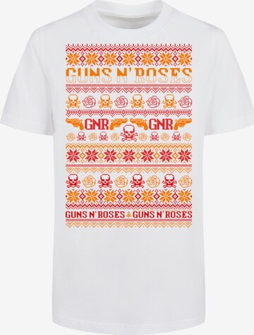 F4NT4STIC Shirt 'Guns And Roses Weihnachten Christmas' in White: front