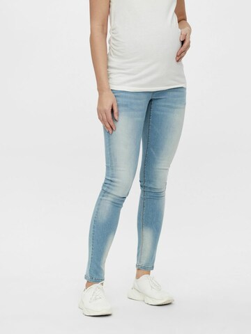 MAMALICIOUS Slimfit Umstandsjeans in Blau: predná strana