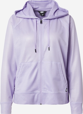 DKNY Performance Athletic Zip-Up Hoodie 'CHINTZ' in Purple: front