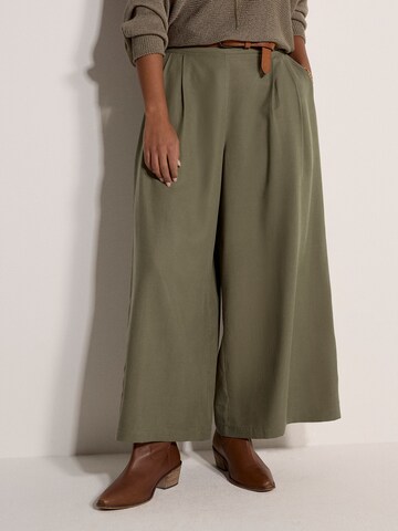 Apricot Wide Leg Slub Linen Wide-Leg Trousers ' ' in Grün