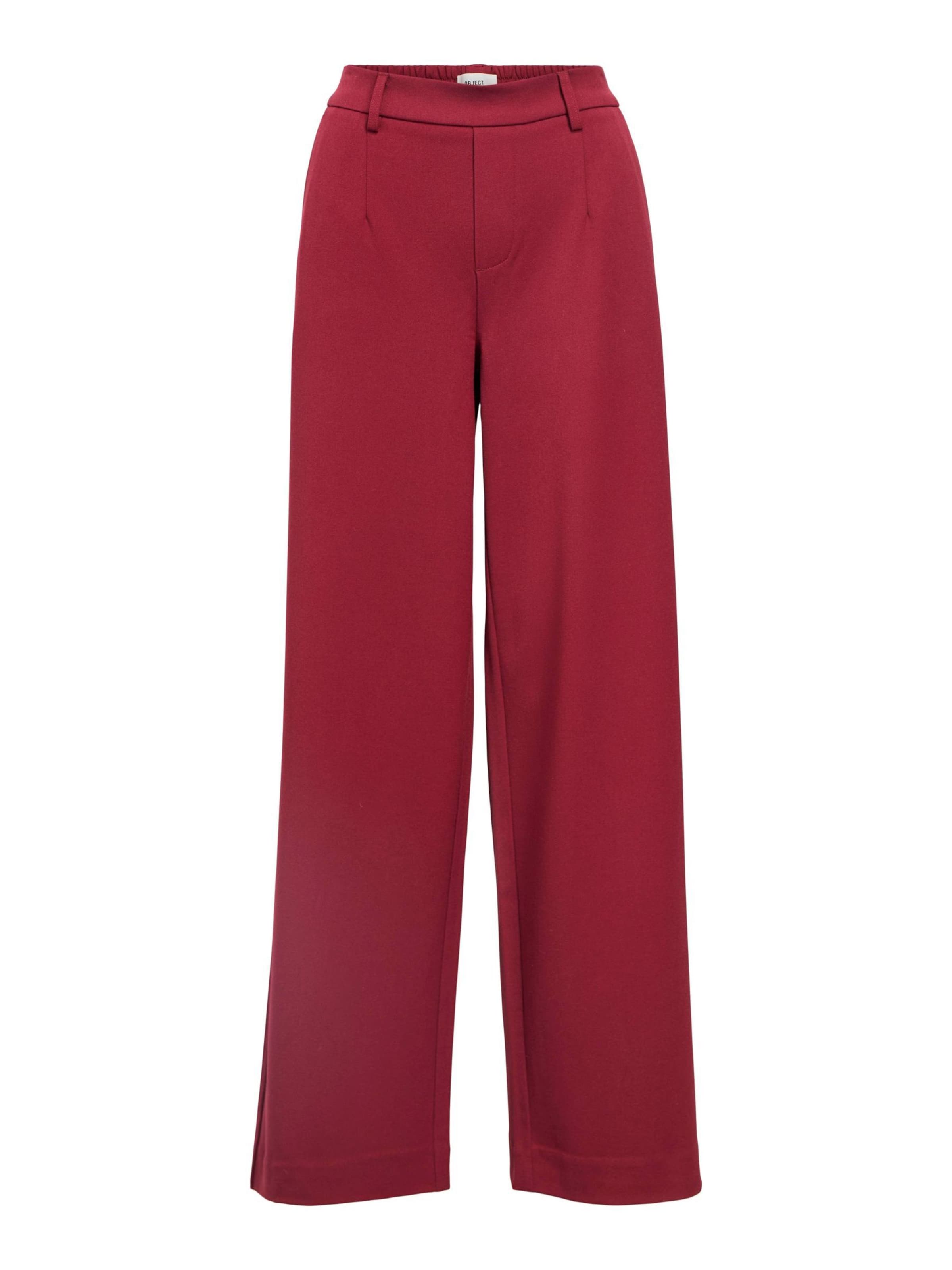 OBJECT Wide leg Pleat-front trousers 'OBJLISA' in Red: front
