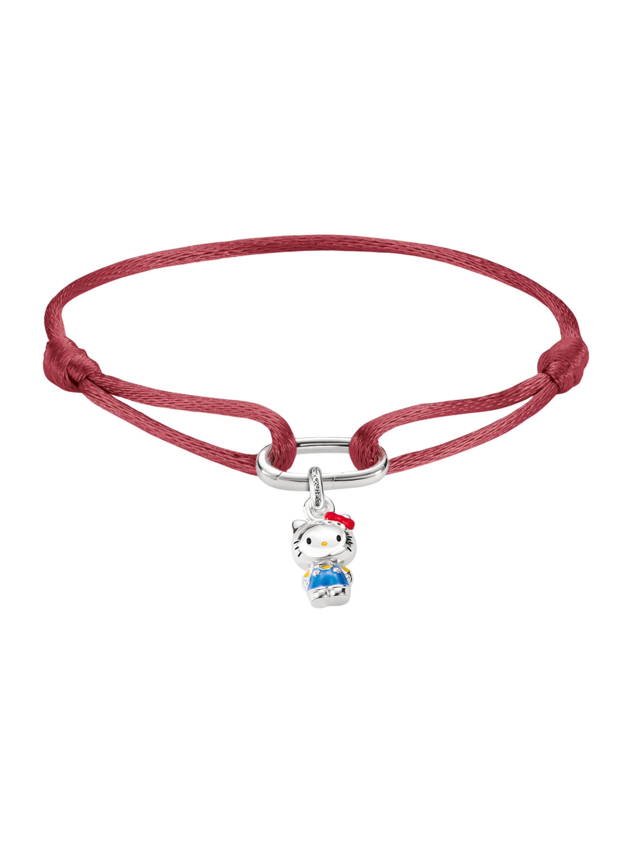 Thomas Sabo Hello Kitty Textilarmband mit Charm – Connect in Blau: Vorderseite