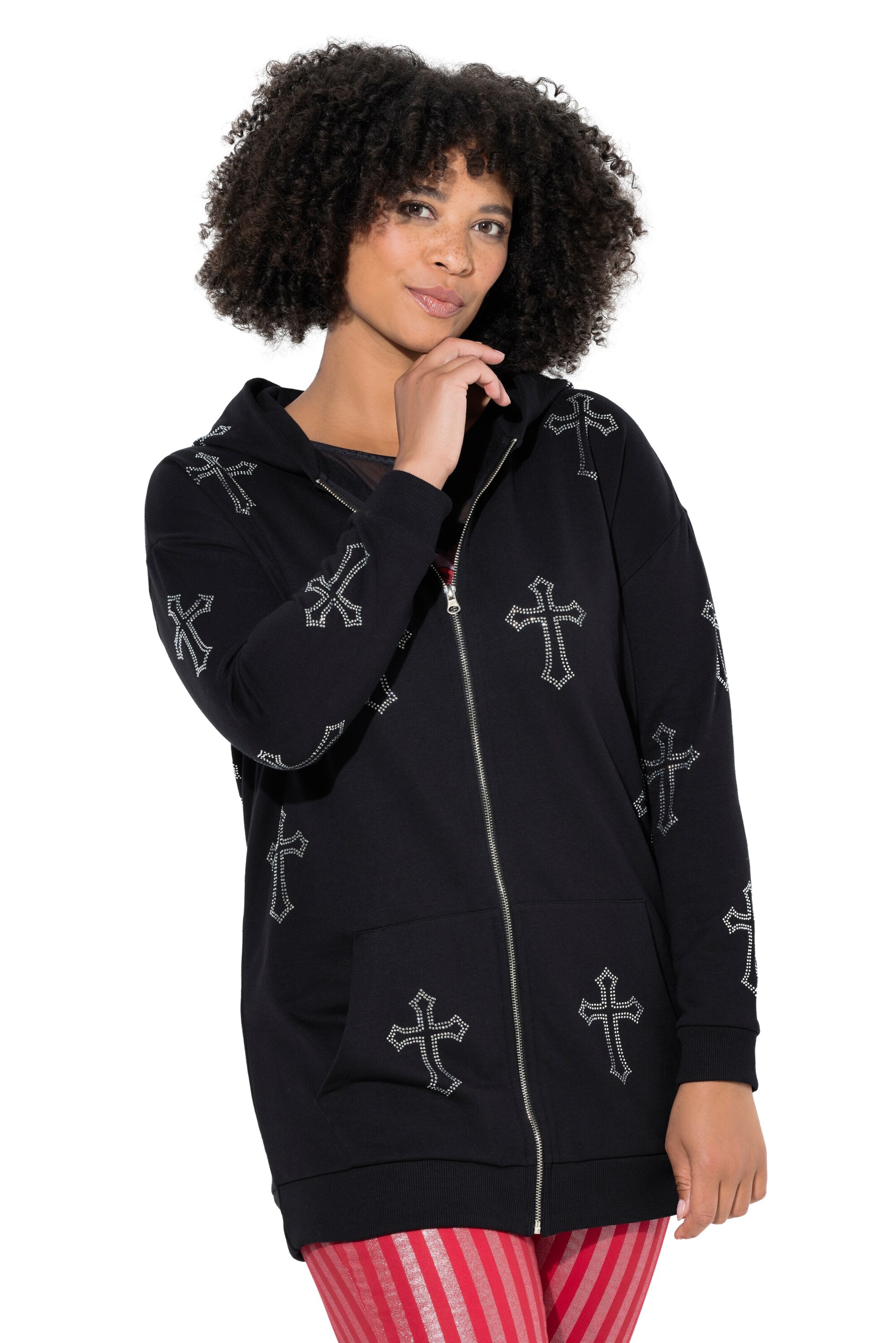 Angel of Style Sweatjacke in Schwarz: Vorderseite