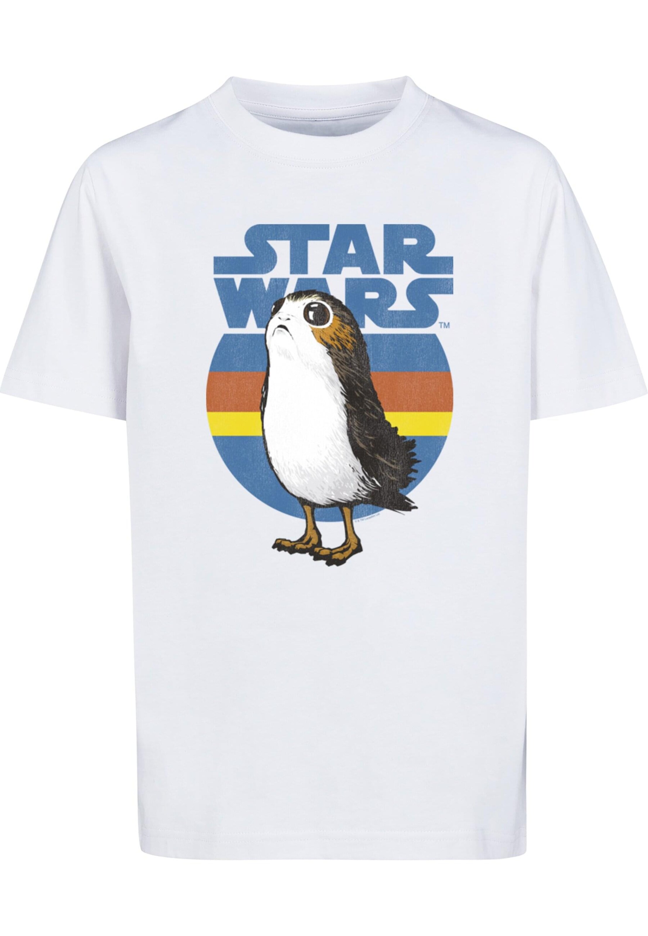 ABSOLUTE CULT Shirt 'Star Wars - The Last Jedi Porg' in Weiß: Vorderseite