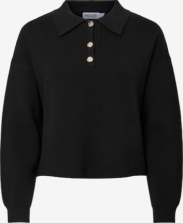 Pull-over PIECES en noir : devant