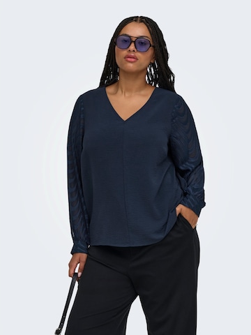 Camicia da donna 'CARMETTA' di ONLY Carmakoma in blu: frontale