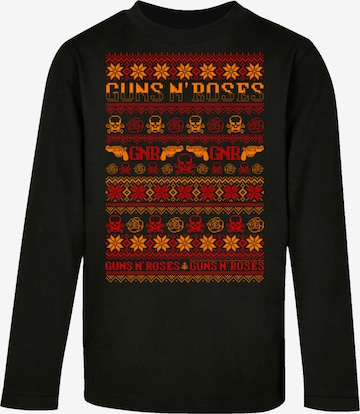 F4NT4STIC Shirt 'Guns And Roses Weihnachten Christmas' in Zwart: voorkant
