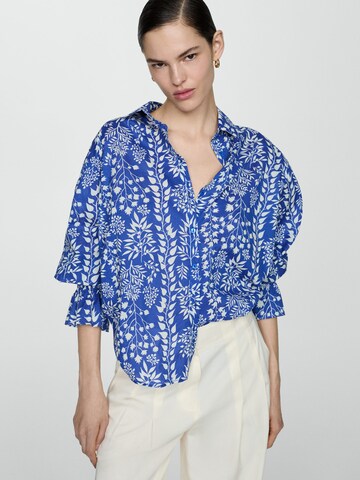 MANGO Blouse 'TROPEZ' in Blauw: voorkant