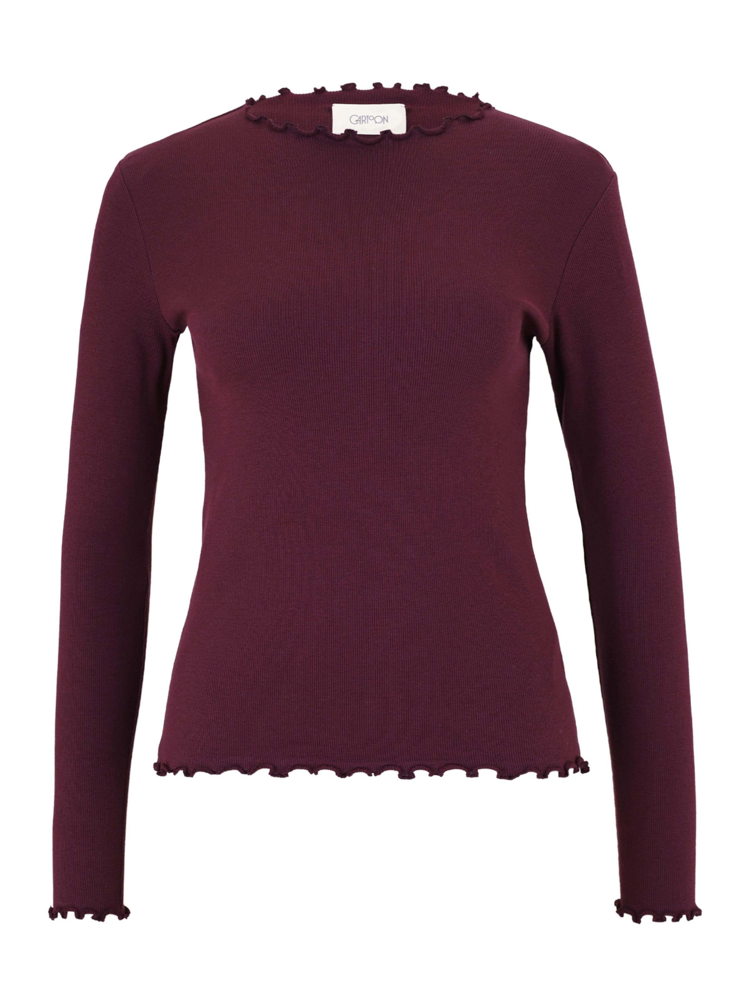 Cartoon T-shirt en aubergine, Vue avec produit